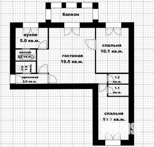 3-к квартира, вторичка, 54м2, 4/5 этаж