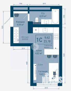 Студия квартира, вторичка, 24м2, 8/25 этаж