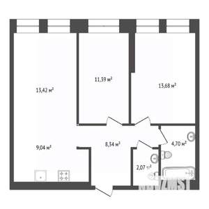 1-к квартира, вторичка, 63м2, 11/15 этаж