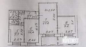 3-к квартира, вторичка, 53м2, 8/9 этаж