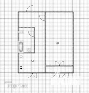 1-к квартира, вторичка, 33м2, 6/9 этаж