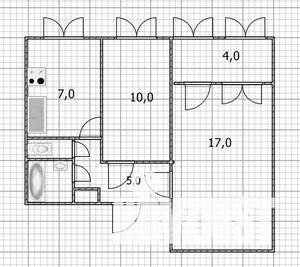 2-к квартира, вторичка, 43м2, 2/9 этаж