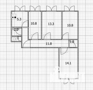 4-к квартира, вторичка, 71м2, 1/5 этаж