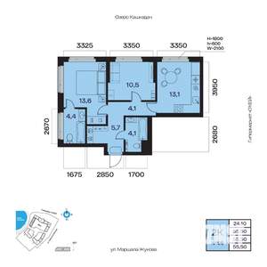 2-к квартира, вторичка, 56м2, 11/32 этаж
