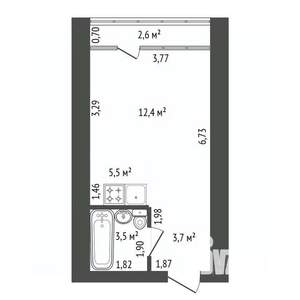 Студия квартира, вторичка, 29м2, 4/5 этаж