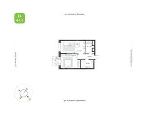 2-к квартира, вторичка, 45м2, 3/24 этаж