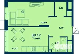 1-к квартира, вторичка, 39м2, 4/24 этаж