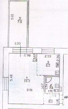 1-к квартира, вторичка, 38м2, 4/5 этаж