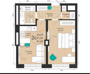 1-к квартира, вторичка, 38м2, 1/18 этаж