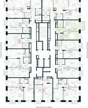 1-к квартира, вторичка, 47м2, 24/30 этаж