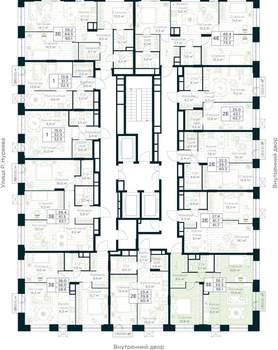2-к квартира, строящийся дом, 56м2, 6/30 этаж