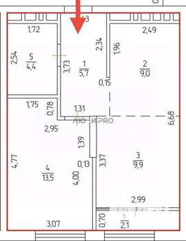 2-к квартира, вторичка, 45м2, 10/20 этаж