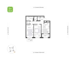 2-к квартира, вторичка, 65м2, 4/25 этаж
