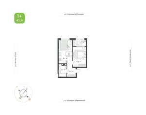 1-к квартира, вторичка, 41м2, 24/24 этаж
