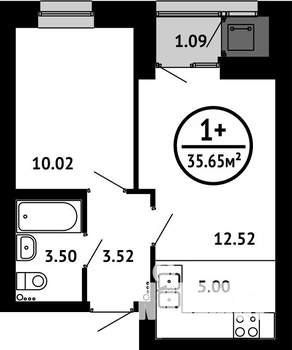 1-к квартира, вторичка, 36м2, 6/8 этаж