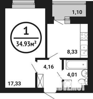 1-к квартира, вторичка, 35м2, 2/8 этаж