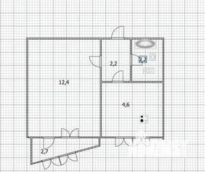 1-к квартира, вторичка, 21м2, 7/9 этаж