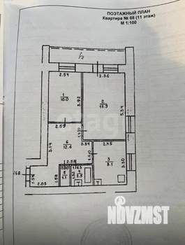 2-к квартира, вторичка, 52м2, 11/12 этаж