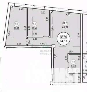 2-к квартира, вторичка, 75м2, 5/5 этаж