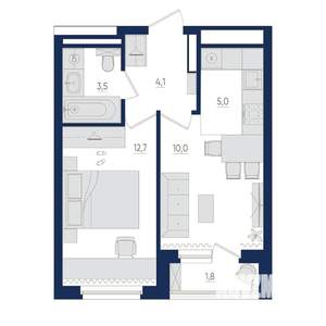 2-к квартира, вторичка, 36м2, 14/22 этаж