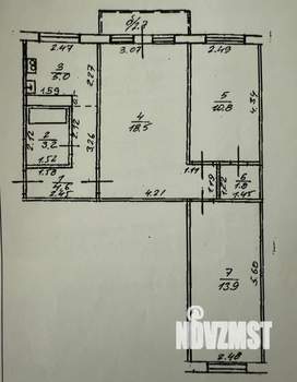 3-к квартира, вторичка, 58м2, 2/5 этаж
