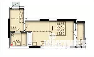 Студия квартира, вторичка, 31м2, 15/21 этаж