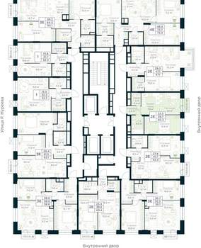 1-к квартира, вторичка, 40м2, 23/30 этаж