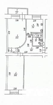 2-к квартира, вторичка, 44м2, 4/5 этаж