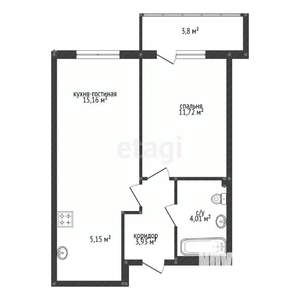 2-к квартира, вторичка, 42м2, 24/25 этаж