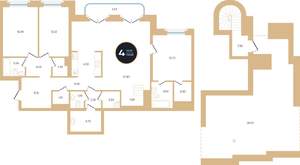 4-к квартира, вторичка, 159м2, 7/8 этаж