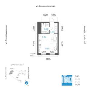 1-к квартира, вторичка, 25м2, 27/32 этаж