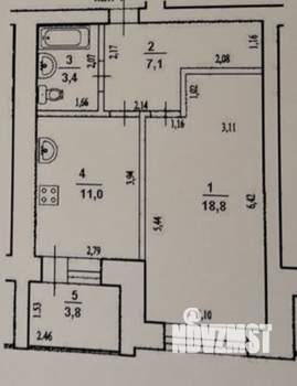 1-к квартира, вторичка, 40м2, 2/16 этаж