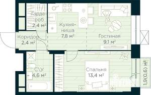 1-к квартира, вторичка, 40м2, 27/30 этаж