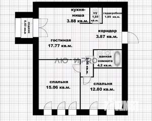 2-к квартира, вторичка, 64м2, 6/15 этаж