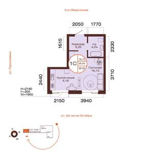 1-к квартира, вторичка, 29м2, 10/11 этаж