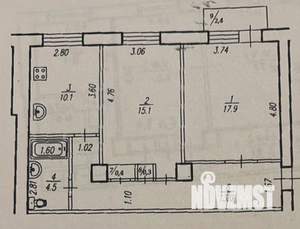 2-к квартира, вторичка, 61м2, 5/5 этаж