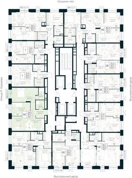 2-к квартира, строящийся дом, 62м2, 6/30 этаж