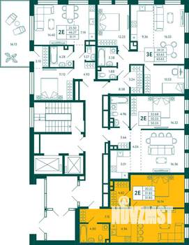 1-к квартира, строящийся дом, 52м2, 2/18 этаж