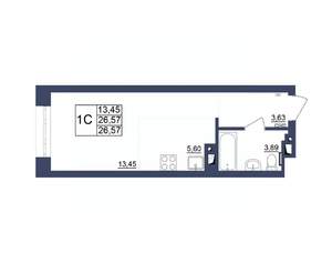 Студия квартира, строящийся дом, 27м2, 5/34 этаж