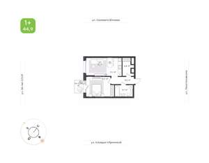 1-к квартира, вторичка, 45м2, 3/24 этаж