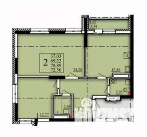 2-к квартира, вторичка, 71м2, 5/21 этаж