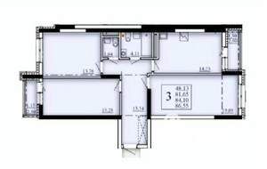 3-к квартира, строящийся дом, 84м2, 11/25 этаж