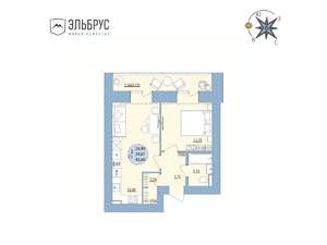 2-к квартира, вторичка, 43м2, 7/20 этаж