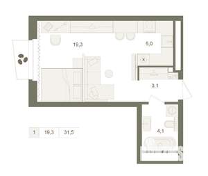 1-к квартира, вторичка, 32м2, 7/25 этаж