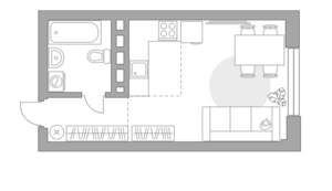Студия квартира, вторичка, 29м2, 18/23 этаж