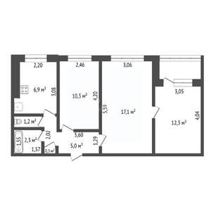 3-к квартира, вторичка, 56м2, 3/9 этаж