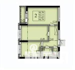 2-к квартира, вторичка, 53м2, 11/21 этаж