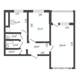 2-к квартира, вторичка, 44м2, 4/10 этаж