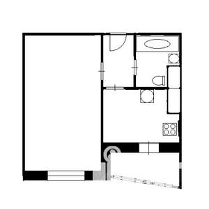 1-к квартира, вторичка, 30м2, 5/16 этаж