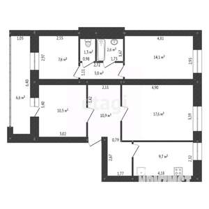 4-к квартира, вторичка, 80м2, 4/5 этаж